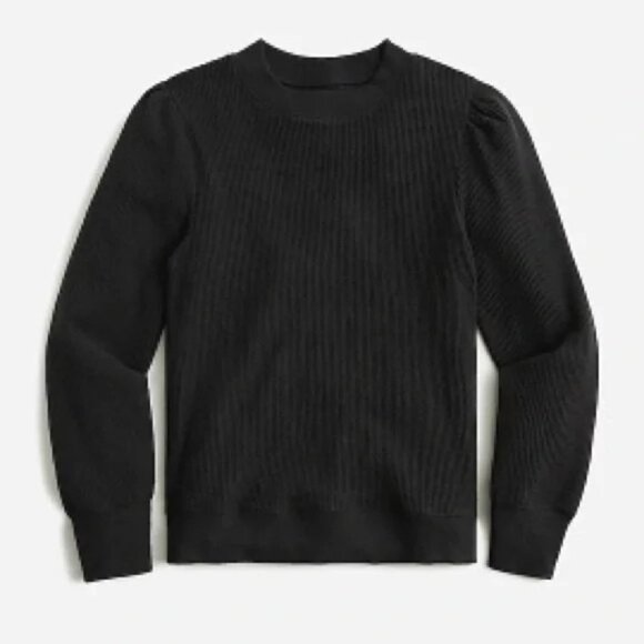 J Crew Sweaters - J.Crew Brushed‎ rib puff-sleeve crewneck BM321, Large
